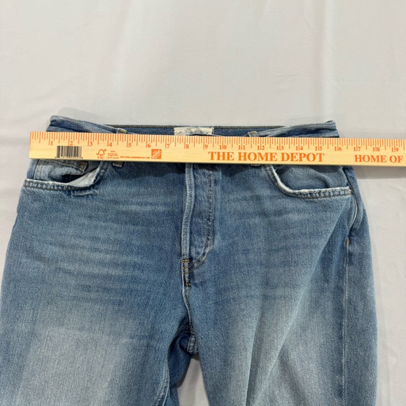 Free People We the Free Maggie Mid Rise Straight Leg Jean Distressed Raw Hem 29 - Picture 6 of 8